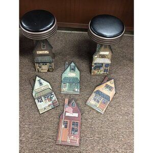 Set of 6 Wooden Main Street Stores